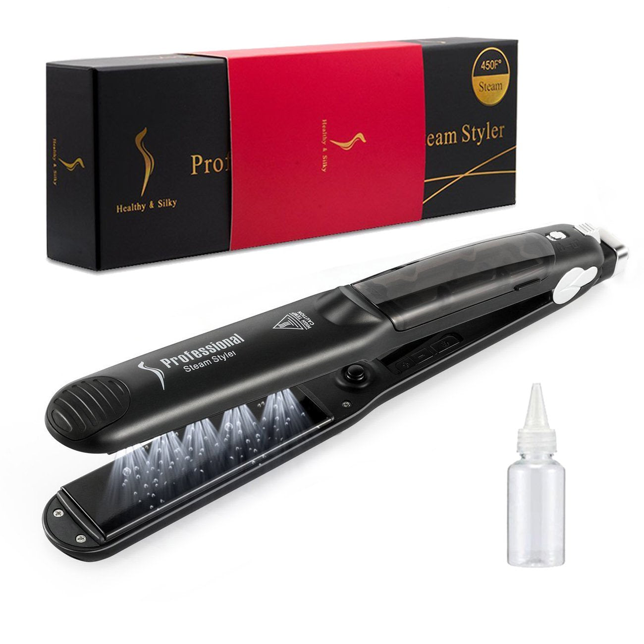 Lisseur Vapeur Professionnel 2-en-1 en Céramique Tourmaline